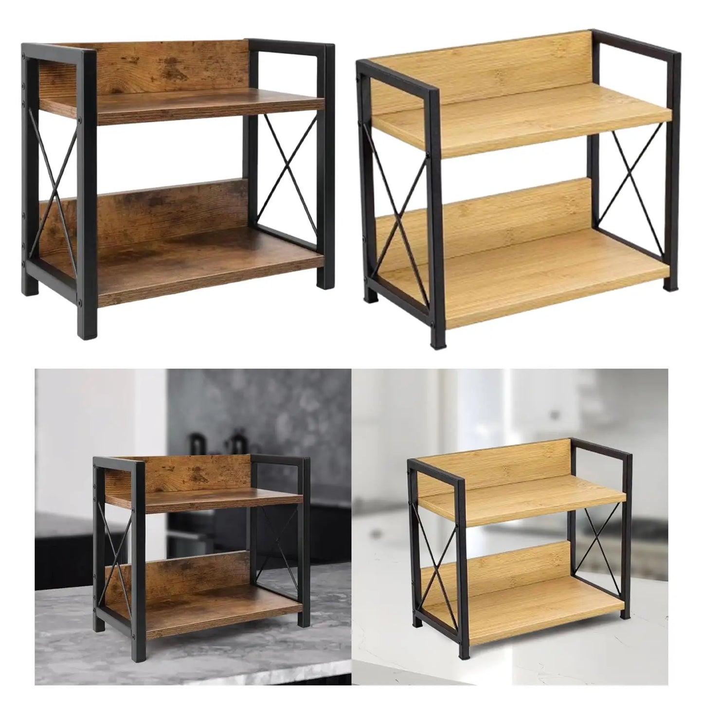 Matcha Station - Wooden Double-Layer Shelf for Matcha Tools & Kitchen Organization