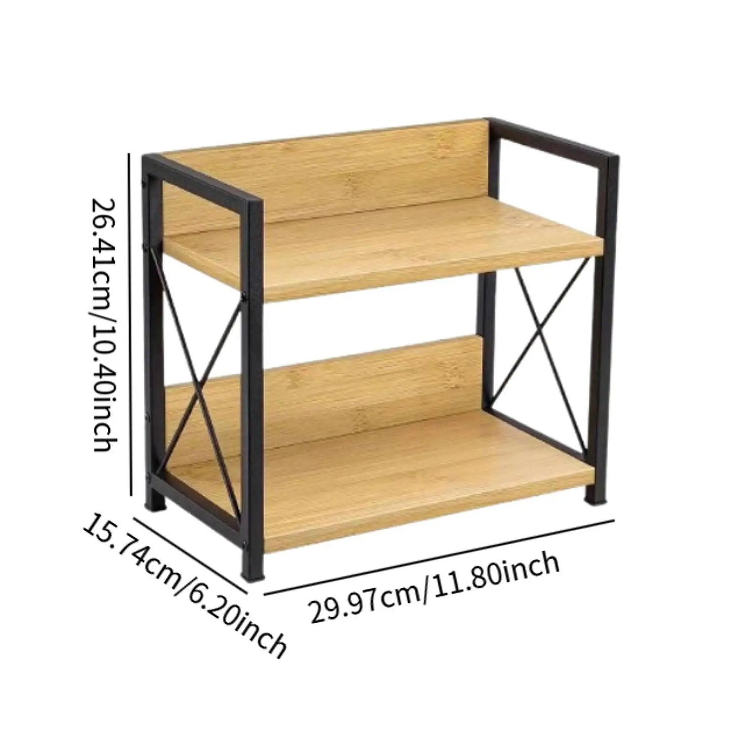 Matcha Station - Wooden Double-Layer Shelf for Matcha Tools & Kitchen Organization
